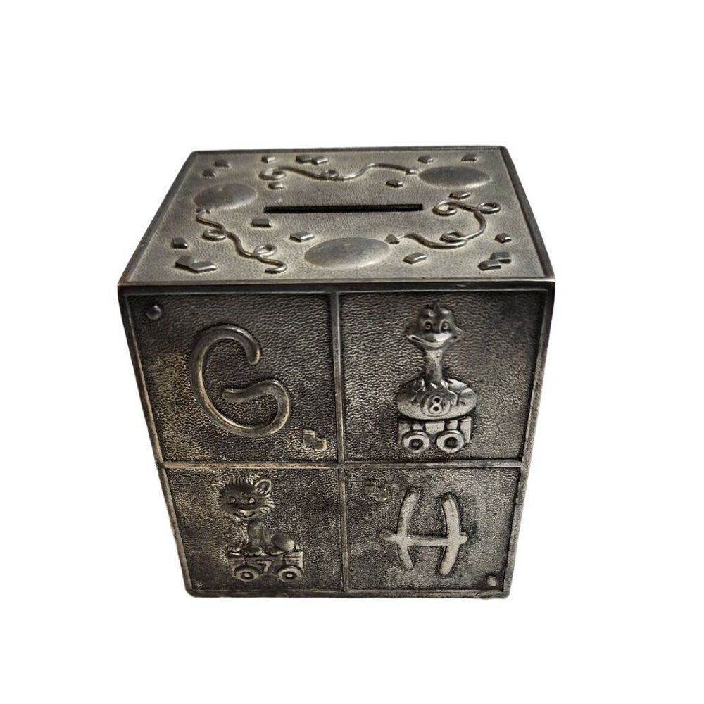 1980's Pewter 3 inch Child's Bank